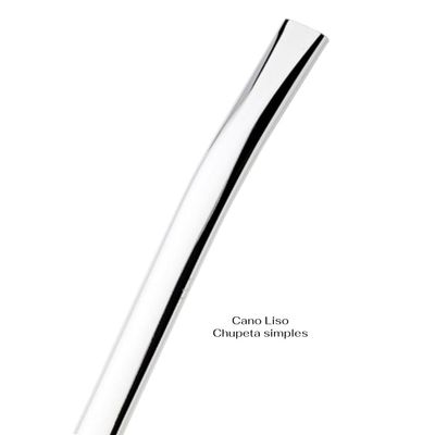 Bomba Inox Chata Lisa Chupeta Simples Bojo Serrilhado Cano Grosso De 9mmx21Cm