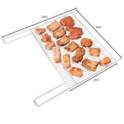 Grelha Reta para Churrasqueira 56x48x2Cm Churrasco Utimil Aço Cromado