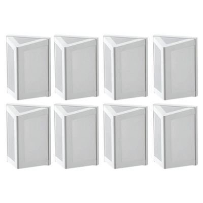 Kit 8 Arandelas Parede Triangular Branco Luminárias Lente Leitosa Muro E27 Dital