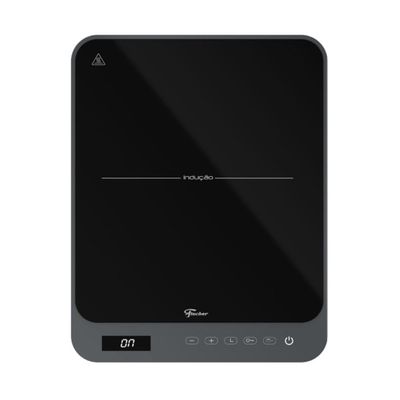 Cooktop de Indução Portátil Fischer 1 Boca Bivolt Touch Screen Cinza Eiger