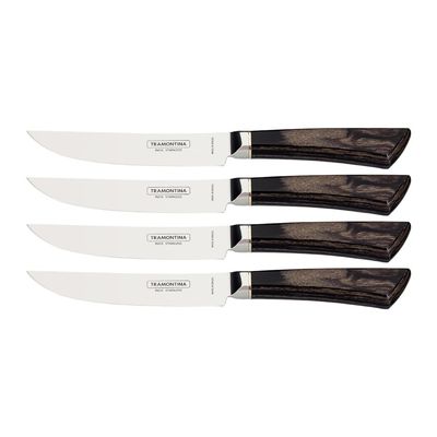 Conjunto de Facas Tramontina Pampas Aço Inox e Madeira 4 Peças