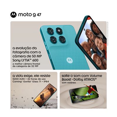 Smartphone Moto G47 6.7 256GB 5G Câmera Dupla 50MP Motorola Azul