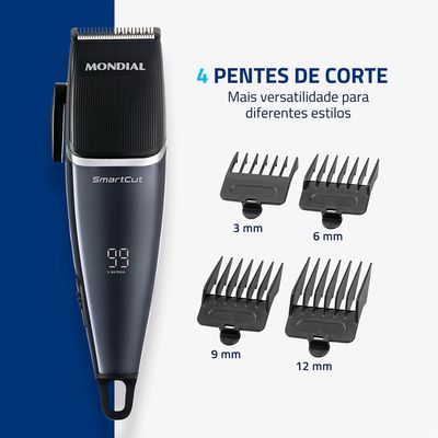 Cortador de Cabelos SmartCut Mondial Preto Bivolt - CR-11 Bivolt