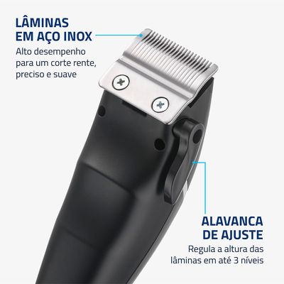 Cortador de Cabelos SmartCut Mondial Preto Bivolt - CR-11 Bivolt