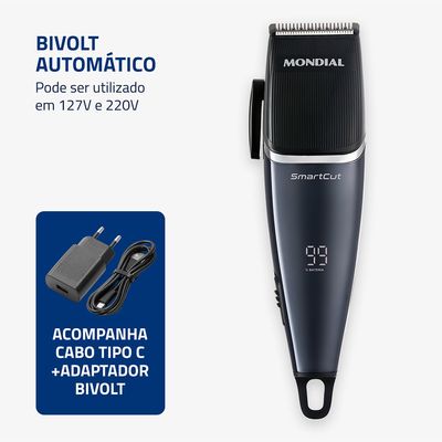 Cortador de Cabelos SmartCut Mondial Preto Bivolt - CR-11 Bivolt