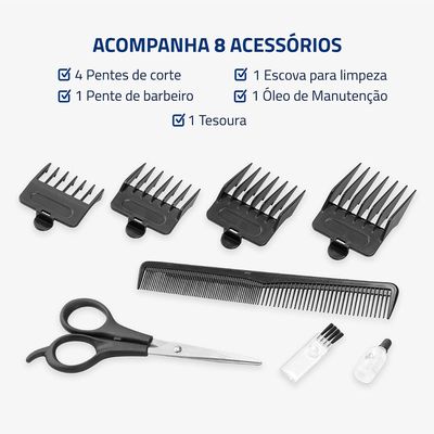 Cortador de Cabelos SmartCut Mondial Preto Bivolt - CR-11 Bivolt