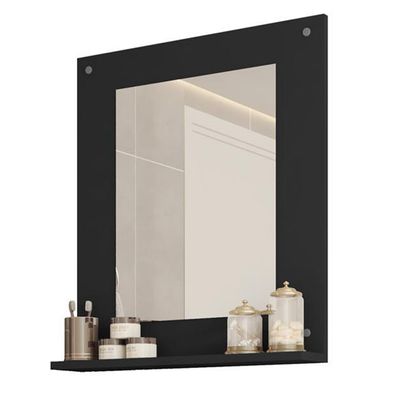 Painel Clean Espelho Multifuncional Banheiro Caemmun Preto Perfect