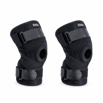 Par de Joelheira Articulada com Cintas Cruzadas Ortho Care Dellamed GG / Preto