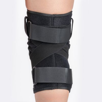 Par de Joelheira Articulada com Cintas Cruzadas Ortho Care Dellamed GG / Preto