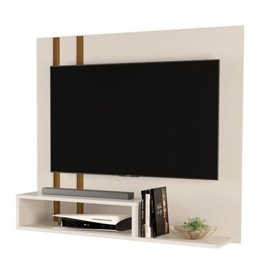 Painel para Smart Tv Pompéia 90cm MDP com Nicho Off White e Cedro SAL Movelaria