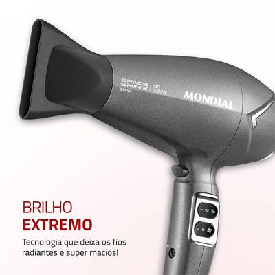 Secador de Cabelos Space Shine Mondial Grafite BIVOLT - SC-20-BI Bivolt