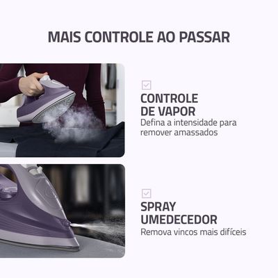 Ferro a Vapor Mondial Lilás 1800W- FVN-02-L 127V