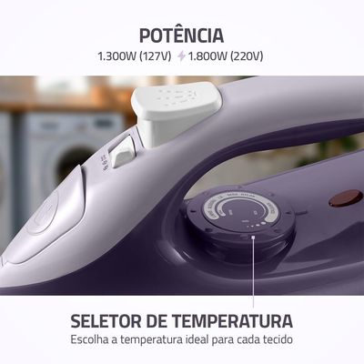 Ferro a Vapor Mondial Lilás 1800W- FVN-02-L 127V