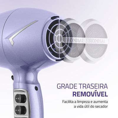 Secador de Cabelos Space Shine Mondial Lilás BIVOLT - SC-21-BI Bivolt