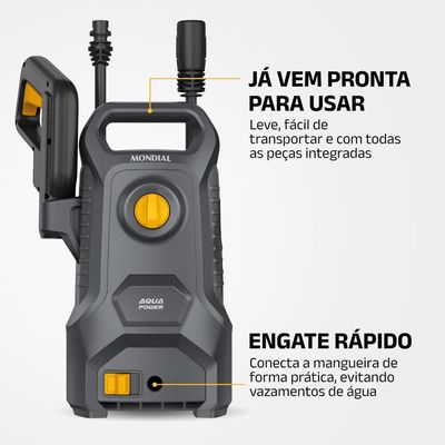 Lavadora de Alta Pressão Aqua Power Mondial Cinza 1400W - LAP-04-GY 220V