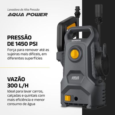 Lavadora de Alta Pressão Aqua Power Mondial Cinza 1400W - LAP-04-GY 220V