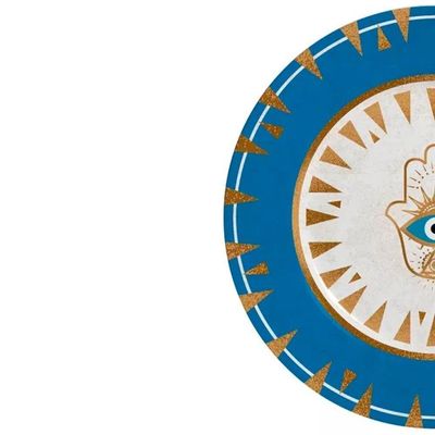 Jogo 4 Pratos Sobremesa Olho Grego Cerâmica Alleanza 1ªl