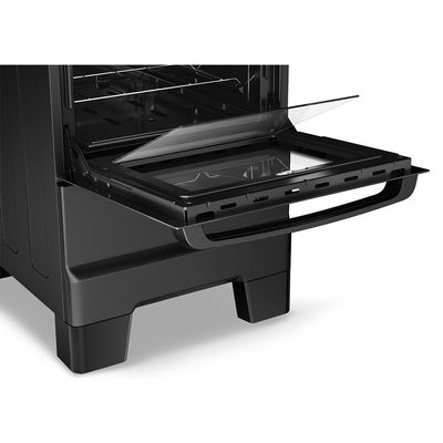 Fogão Esmaltec Ideal Super 4 Bocas com Mesa em Inox Preto / Bivolt