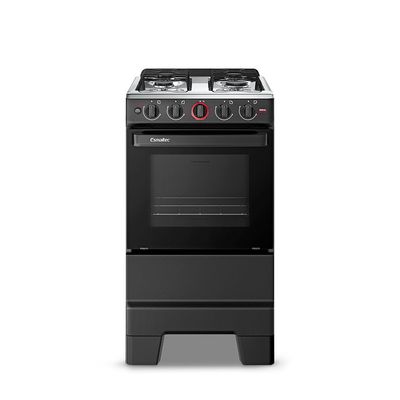Fogão Esmaltec Ideal Super 4 Bocas com Mesa em Inox Preto / Bivolt