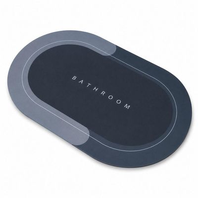 Tapete de Banheiro Oval Absorvente Antiderrapante 58x38cm Bege Smart Lions
