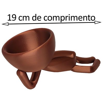 Kit 2 Vasos Preguiçosos Suculentas Decoração 19 cm Decorativo Bronze