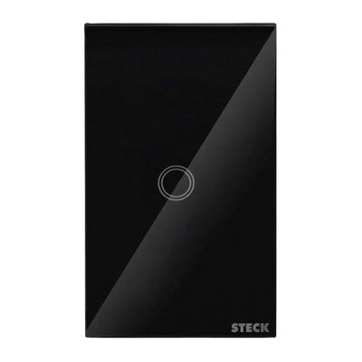 Interruptor Touch Wi-Fi Smarteck 4x2 1 Módulo com Comando de Voz Preto Steck Bivolt