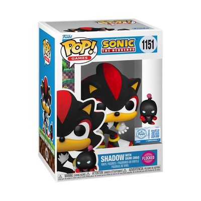 Boneco Funko Pop! Excl Sonic Shadow Com Dark Chao (Flocked)