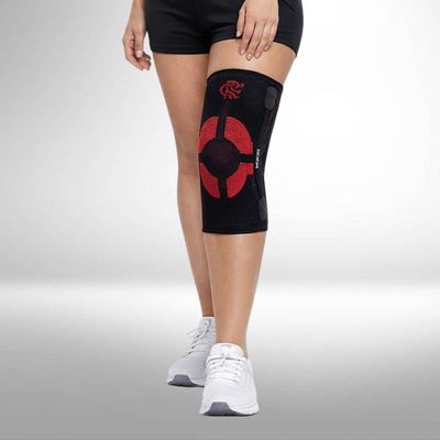 Joelheira Pro Flamengo Preta G Knit 3D Compressão Graduada