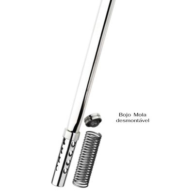 Bomba Inox Desmontável Chata Lisa Chupeta Dupla Bojo Mola De 8mmx22Cm