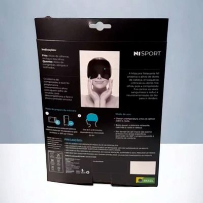 Máscara Relaxante com Gel Térmico Preto N1 Sport