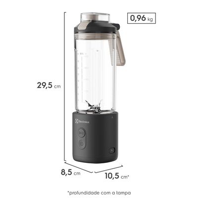 Liquidificador Portátil Sem Fio Electrolux 120W Experience Preto Carregamento USB (BSE40) Bivolt