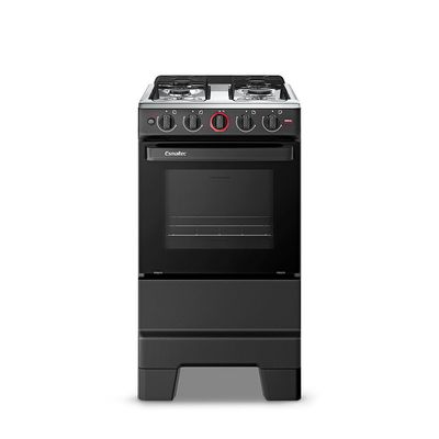 Fogão Ideal Super 4 Bocas com Mesa em Inox Esmaltec Preto / Bivolt