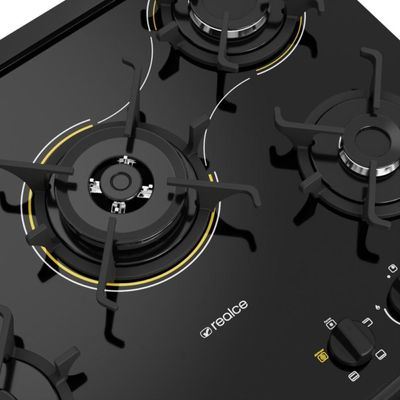 Fogão 5 Bocas A Gás/elétrico Com Airfryer Alpro 450 Realce CR233 Preto 110V