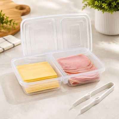 Porta Frios Duplo com Tampa e Pinça 11L BPA Free em Polipropileno Organizador para Geladeira