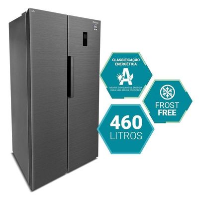 Geladeira Philco Side By Side Frost Free Inverter 460L PRF46C Inox 110V