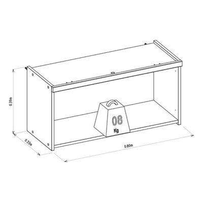 Armário Aéreo Allure Geladeira 1 Porta Basculante MDF 80CM Jequitiba e Gris Linea Brasil