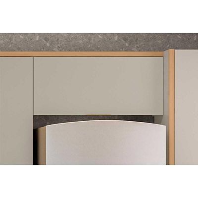 Armário Aéreo Allure Geladeira 1 Porta Basculante MDF 80CM Jequitiba e Gris Linea Brasil