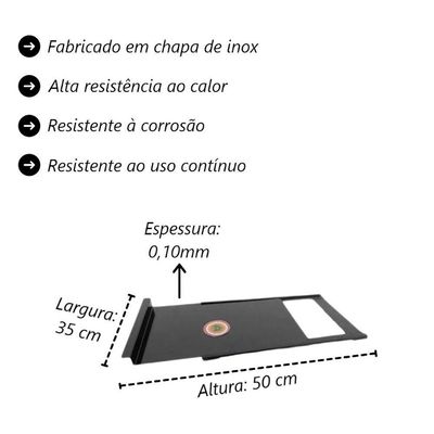Registro para Fogão a Lenha 120-BS Chapa Galvanizada 25x15cm Cinza Brassol