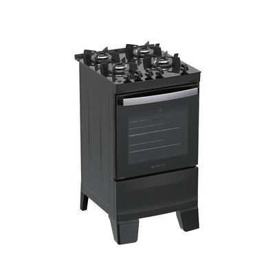 Fogão 4 Bocas Atlas Agile Up Glass Automático Mesa De Vidro Preto Bivolt