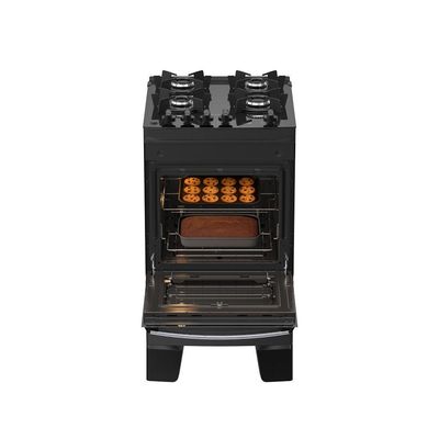Fogão 4 Bocas Atlas Agile Up Glass Automático Mesa De Vidro Preto Bivolt