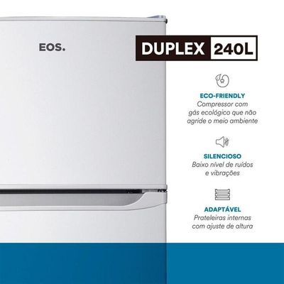 Geladeira EOS 240L Duplex Compacta ERV270DB Branca 220V
