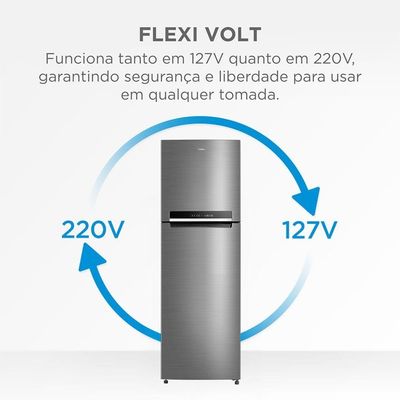 Geladeira Frost Free Duplex 425L Inverter Cor Inox Midea MDRT572EVD463 Bivolt