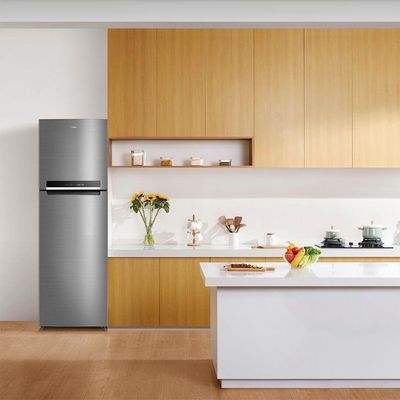 Geladeira Frost Free Duplex 425L Inverter Cor Inox Midea MDRT572EVD463 Bivolt
