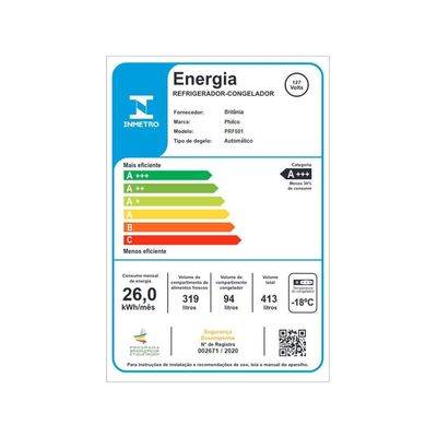 Geladeira 413L Philco Eco Inverter Duplex Inox PRF501TI 110V