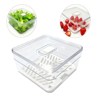 Organizador De Geladeira Plastutti Elegance M Baixo Quad. Com Cesta 1,4l