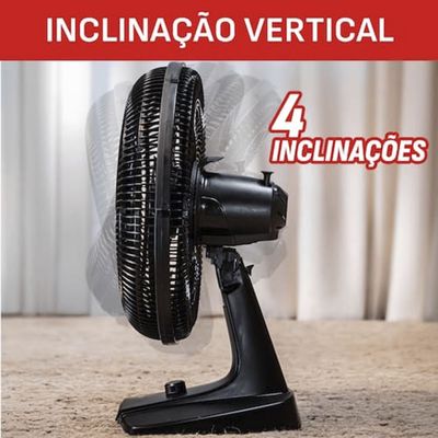Ventilador de Mesa Arno Essential 40cm 6 Pás 140W Grande Vazão de Ar Preto / 220V