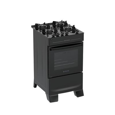 Fogão 4 Bocas Atlas Mônaco Top Glass Automático Mesa De Vidro Preto Bivolt