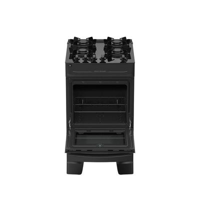 Fogão 4 Bocas Atlas Mônaco Top Glass Automático Mesa De Vidro Preto Bivolt
