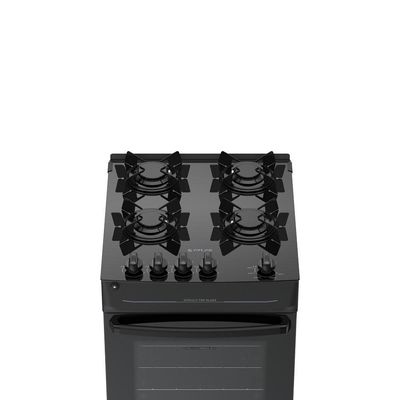 Fogão 4 Bocas Atlas Mônaco Top Glass Automático Mesa De Vidro Preto Bivolt