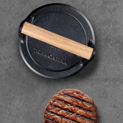 Prensador para Hambúrguer Tramontina Fargo Ferro Fundido Pre-seasoned 17 cm